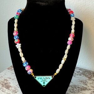 Prada Charm Beaded Necklace